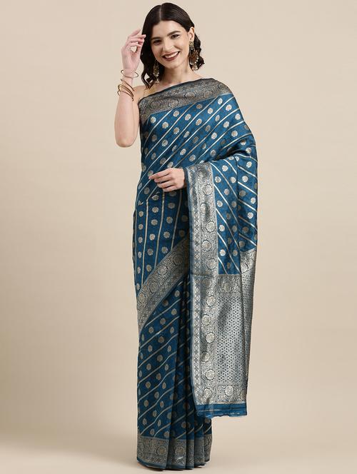 women's banarasi saree with blouse - 18643114 - Very Small Image - 1