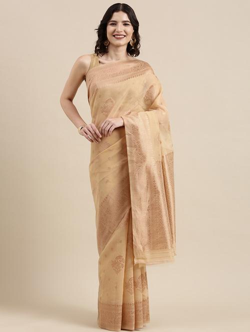 zari bordered woven saree with blouse - 18643192 - Very Small Image - 1