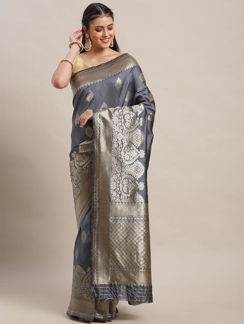 women's banarasi saree - 18643240 - Very Small Image - 1
