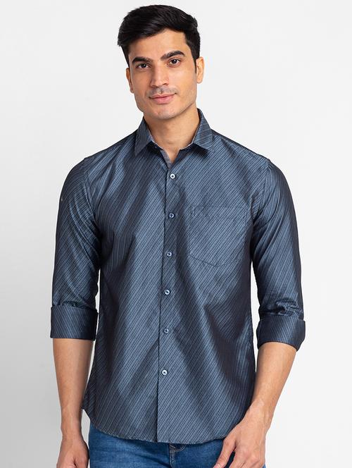 navy blue delf designed casual shirt - 18643395 - Very Small Image - 1