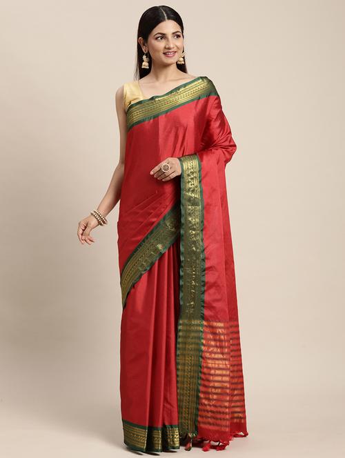 jacquard work kanjivaram saree with blouse - 18643967 - Very Small Image - 1