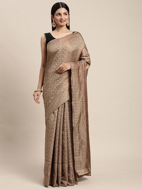 jacquard work kanjivaram saree with blouse - 18643972 - Very Small Image - 1