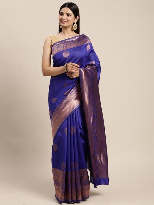 jacquard work kanjivaram saree with blouse - 18643974 - Very Small Image - 1