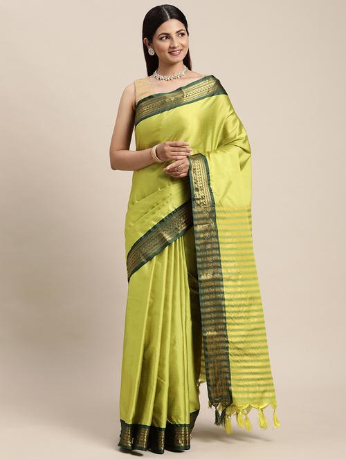 jacquard work kanjivaram saree with blouse - 18643976 - Very Small Image - 1