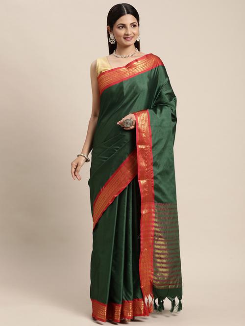 jacquard work kanjivaram saree with blouse - 18643983 - Very Small Image - 1