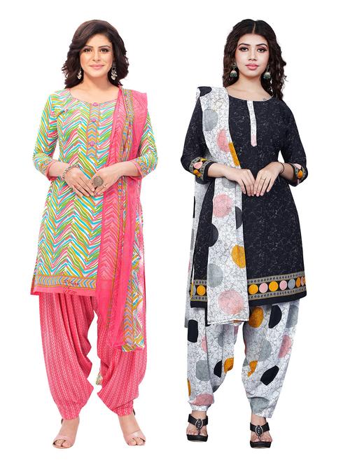 pack of 2 printed unstitched suit combo - 18644075 - Very Small Image - 1