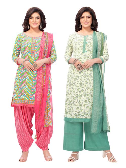 pack of 2 printed unstitched suit combo - 18644079 - Very Small Image - 1