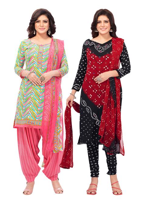pack of 2 printed unstitched suit combo - 18644090 - Very Small Image - 1