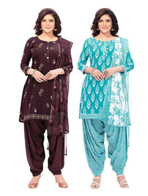 pack of 2 printed unstitched suit combo - 18644096 - Very Small Image - 1