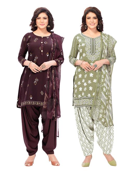 pack of 2 printed unstitched suit combo - 18644103 - Very Small Image - 1