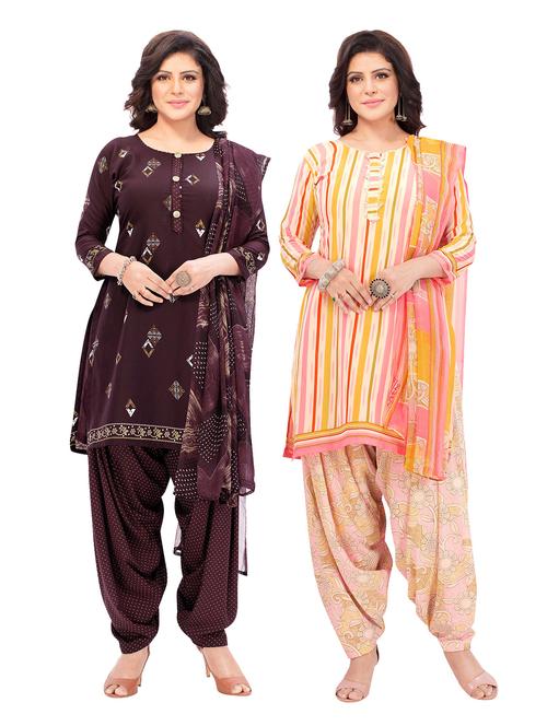 pack of 2 printed unstitched suit combo - 18644105 - Very Small Image - 1