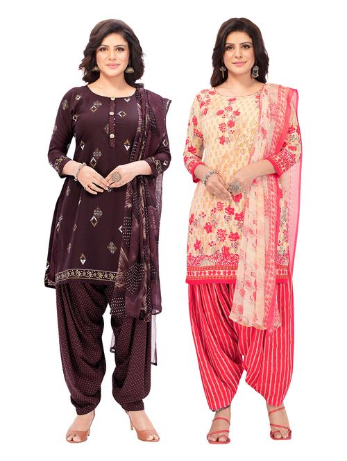 pack of 2 printed unstitched suit combo - 18644114 - Very Small Image - 1