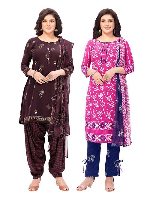pack of 2 printed unstitched suit combo - 18644126 - Very Small Image - 1