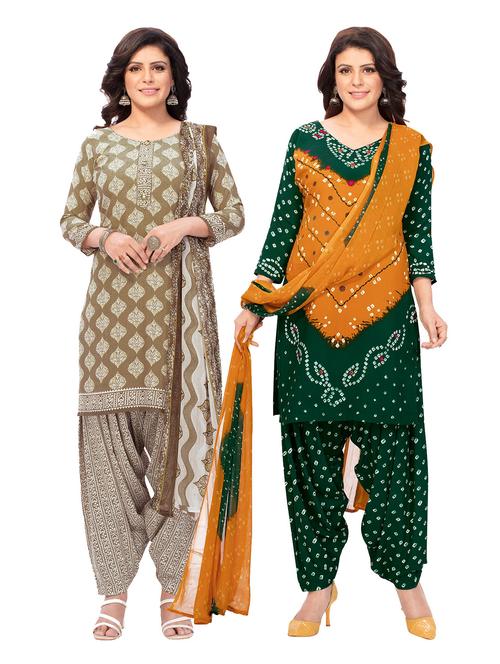 pack of 2 printed unstitched suit combo - 18644145 - Very Small Image - 1