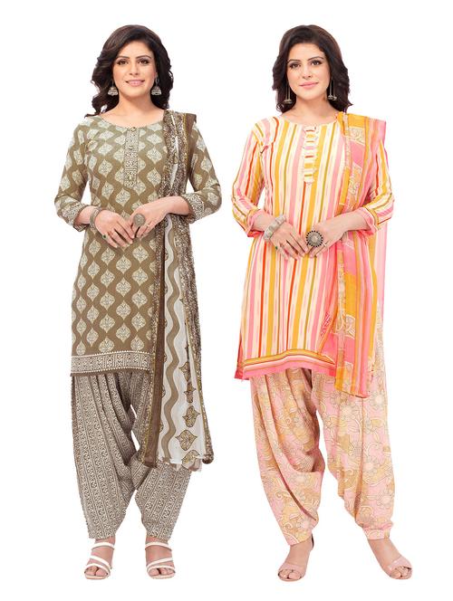 pack of 2 printed unstitched suit combo - 18644146 - Very Small Image - 1