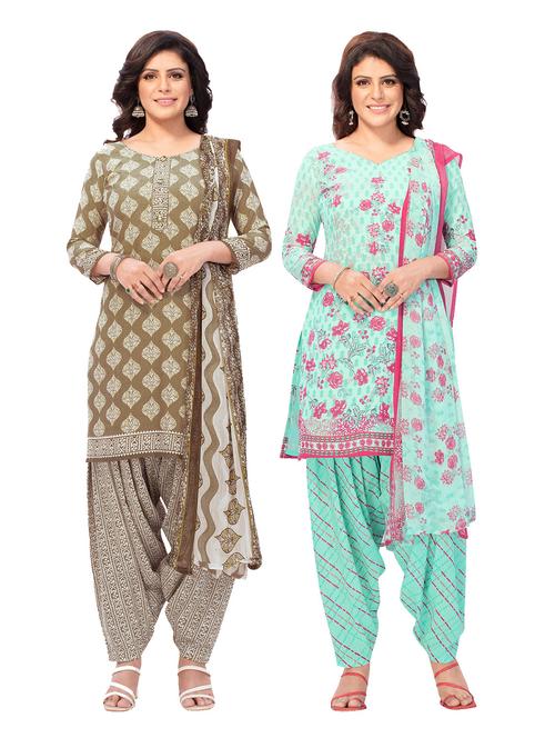 pack of 2 printed unstitched suit combo - 18644153 - Very Small Image - 1
