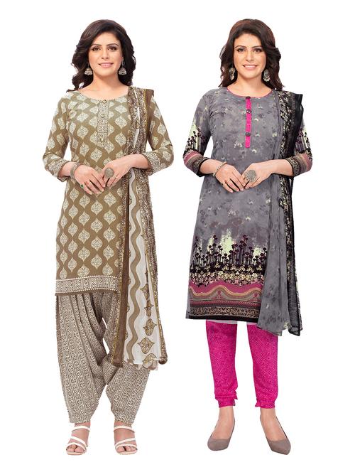 pack of 2 printed unstitched suit combo - 18644171 - Very Small Image - 1