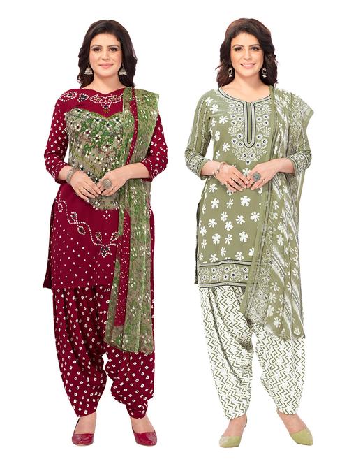 pack of 2 printed unstitched suit combo - 18644261 - Very Small Image - 1