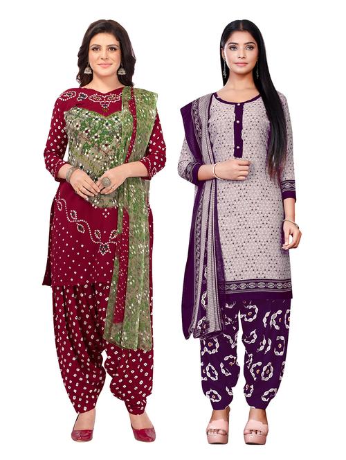 pack of 2 printed unstitched suit combo - 18644278 - Very Small Image - 1