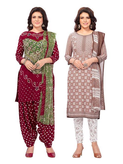 pack of 2 printed unstitched suit combo - 18644291 - Very Small Image - 1