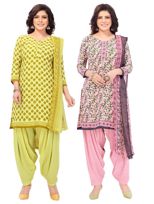 pack of 2 printed unstitched suit combo - 18644339 - Very Small Image - 1