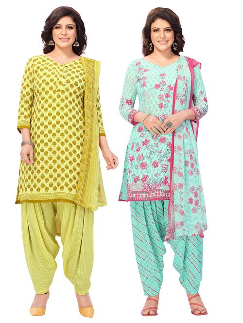 pack of 2 printed unstitched suit combo - 18644343 - Very Small Image - 1