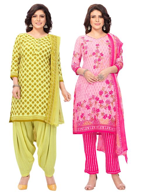 pack of 2 printed unstitched suit combo - 18644356 - Very Small Image - 1