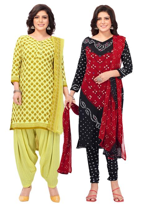 pack of 2 printed unstitched suit combo - 18644363 - Very Small Image - 1