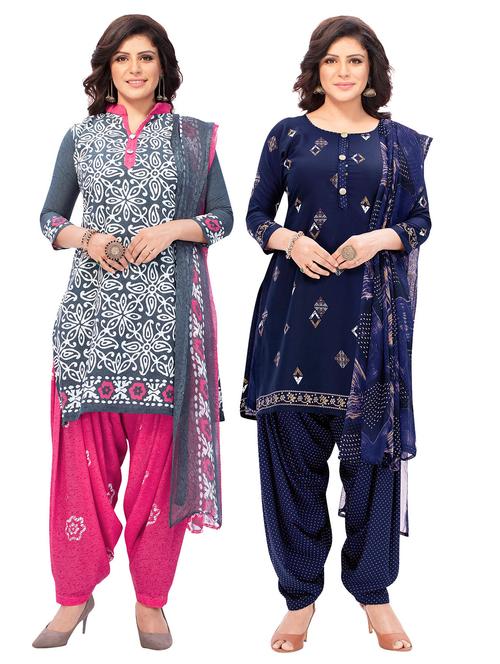 pack of 2 printed unstitched suit combo - 18644382 - Very Small Image - 1