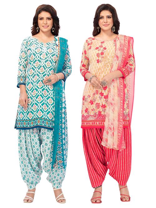 pack of 2 printed unstitched suit combo - 18644414 - Very Small Image - 1
