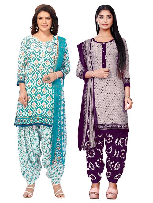pack of 2 printed unstitched suit combo - 18644420 - Very Small Image - 1