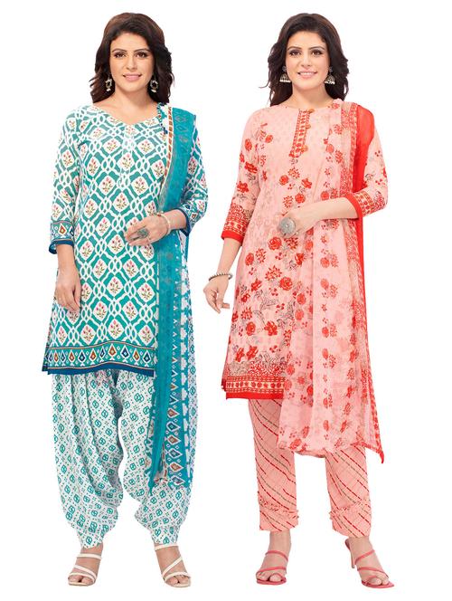 pack of 2 printed unstitched suit combo - 18644427 - Very Small Image - 1