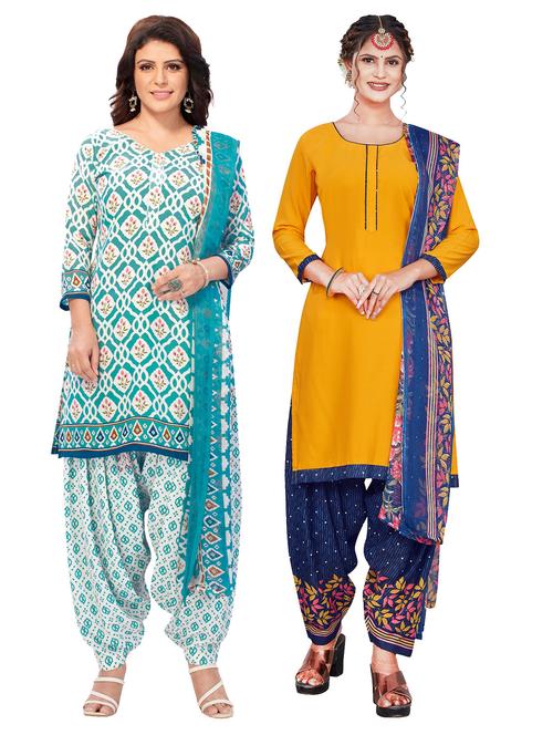 pack of 2 printed unstitched suit combo - 18644436 - Very Small Image - 1