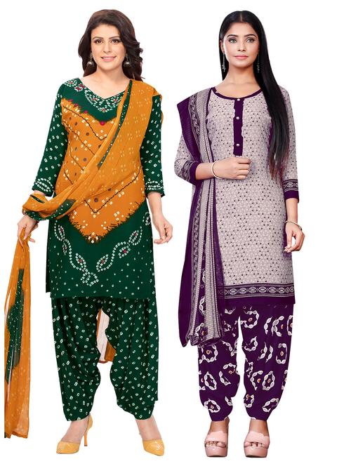 pack of 2 printed unstitched suit combo - 18644485 - Very Small Image - 1