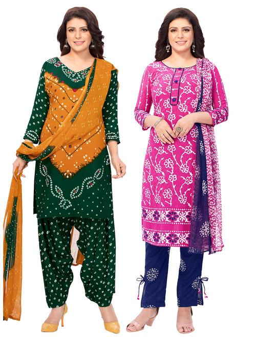 pack of 2 printed unstitched suit combo - 18644491 - Very Small Image - 1
