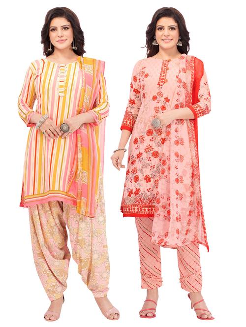 pack of 2 printed unstitched suit combo - 18644523 - Very Small Image - 1