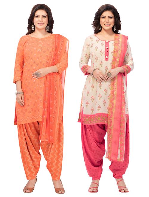 pack of 2 printed unstitched suit combo - 18644565 - Very Small Image - 1
