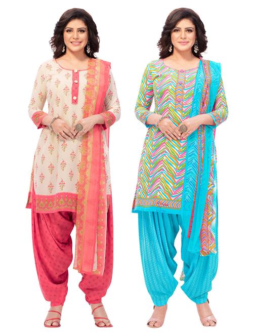 pack of 2 printed unstitched suit combos - 18644651 - Very Small Image - 1