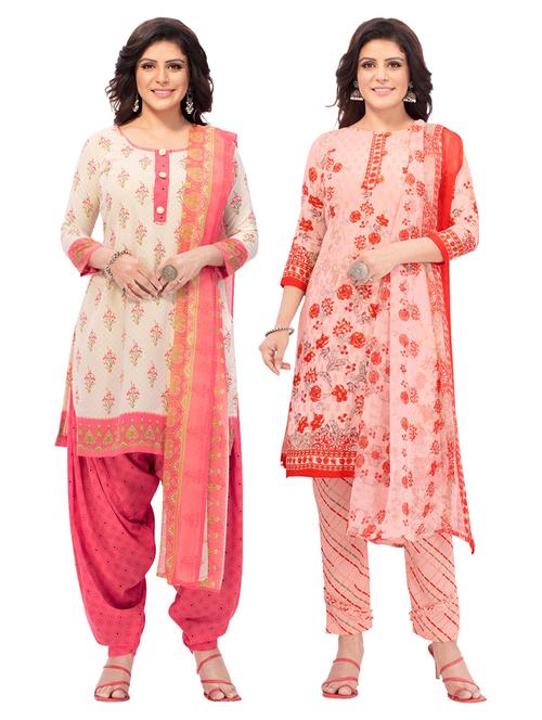 pack of 2 printed unstitched suit combos - 18644663 - Very Small Image - 1