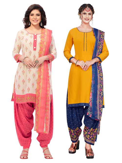 pack of 2 printed unstitched suit combos - 18644672 - Very Small Image - 1