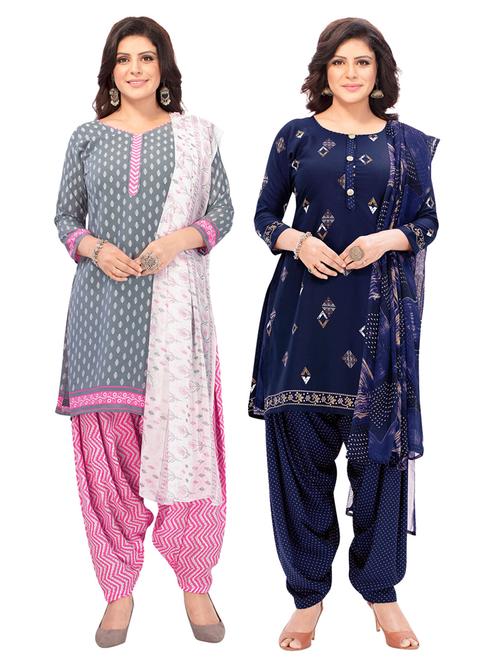 pack of 2 printed unstitched suit combo - 18644724 - Very Small Image - 1