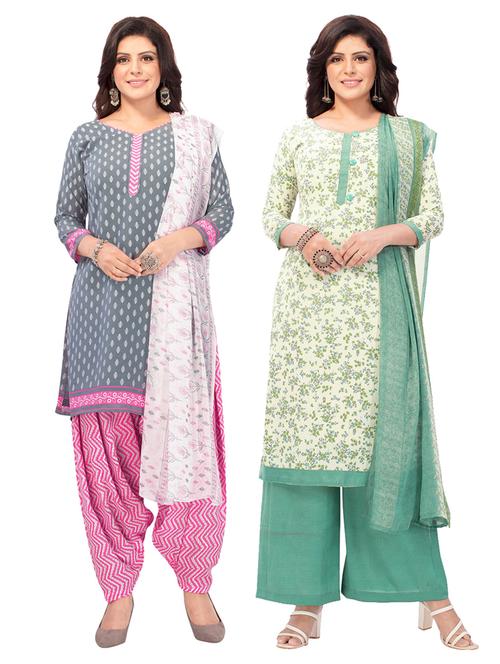 pack of 2 printed unstitched suit combo - 18644729 - Very Small Image - 1