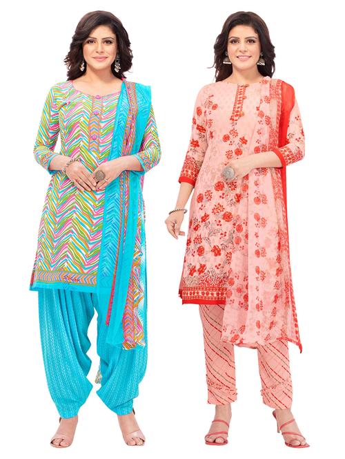 pack of 2 printed unstitched suit combo - 18644778 - Very Small Image - 1