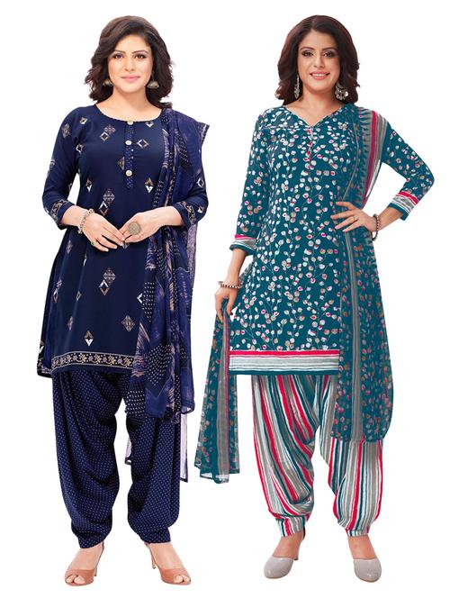 pack of 2 printed unstitched suit combo - 18644790 - Very Small Image - 1