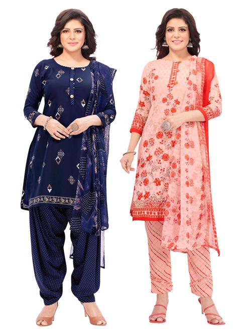 pack of 2 printed unstitched suit combo - 18644798 - Very Small Image - 1