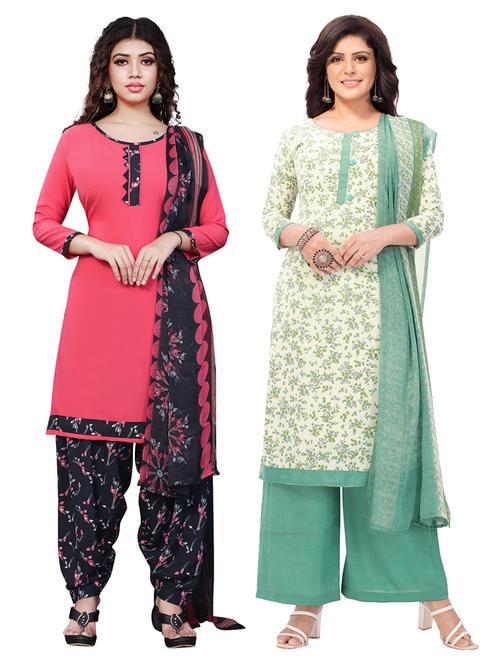 pack of 2 printed unstitched suit combo - 18644829 - Very Small Image - 1