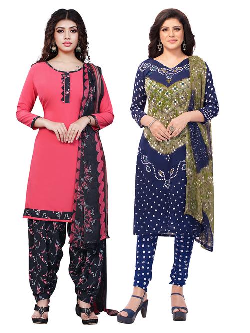 pack of 2 printed unstitched suit combo - 18644837 - Very Small Image - 1