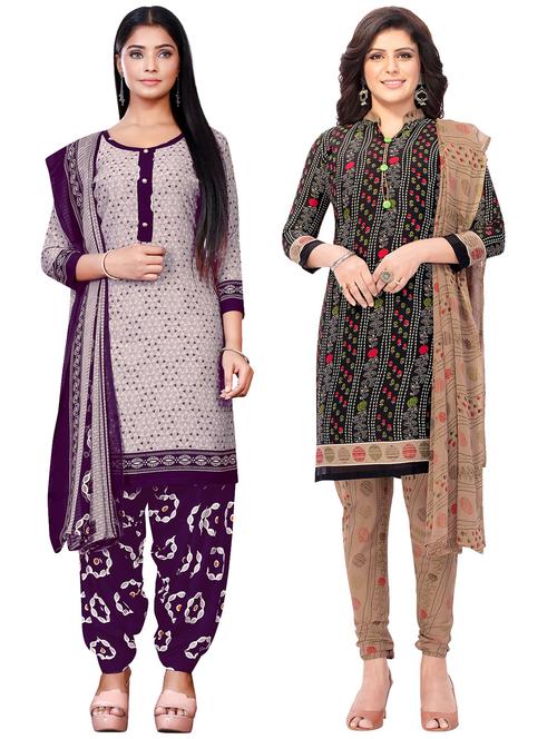 pack of 2 printed unstitched suit combo - 18644872 - Very Small Image - 1