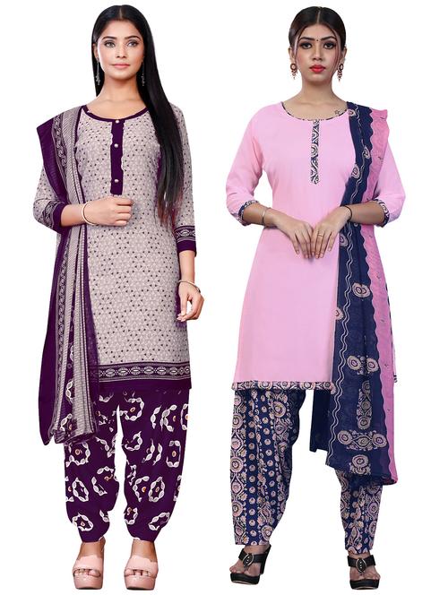 pack of 2 printed unstitched suit combo - 18644876 - Very Small Image - 1