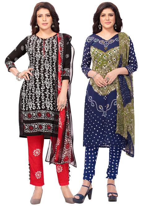 pack of 2 printed unstitched suit combo - 18644924 - Very Small Image - 1